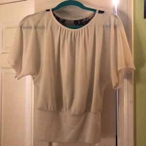 Girl’s short sleeve draped dressy shirt